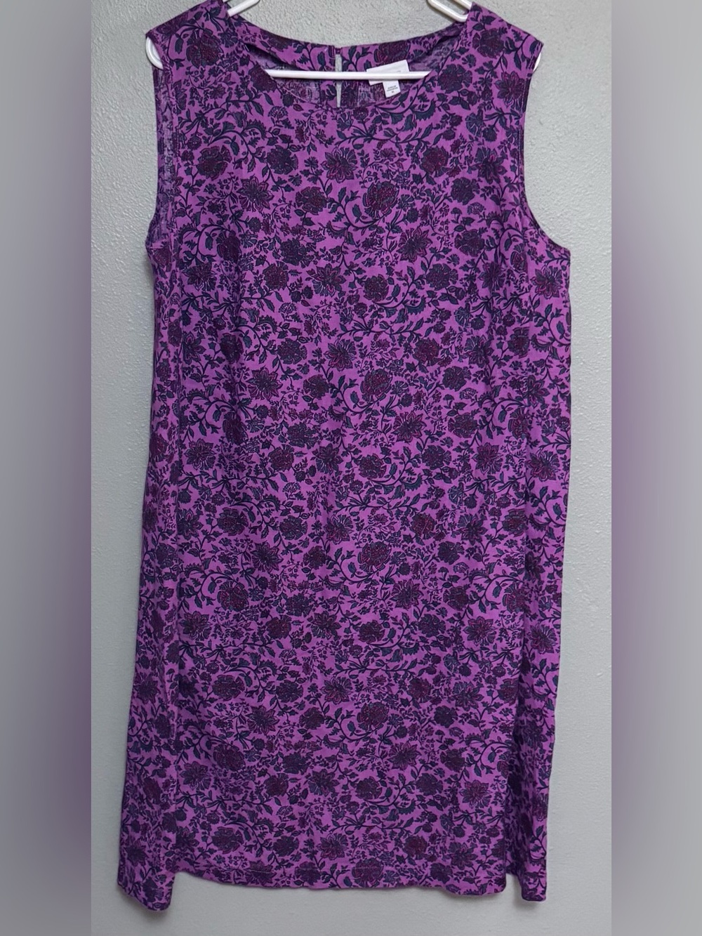 J. Jill Love Linen Sleeveless Purple Floral Midi Dress